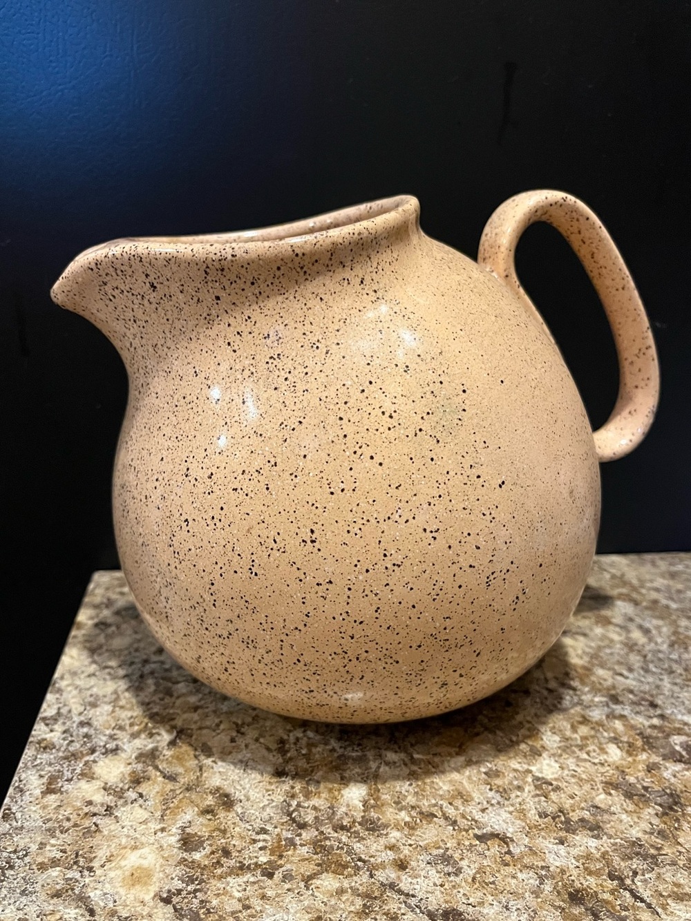 Vintage Waechtersbach W. Germany Speckled Cream Ball Pitcher Jug 10 Cup
